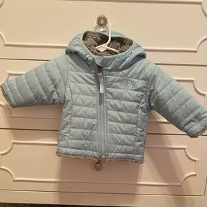 The North Face baby jacket, reversible, blue/grey